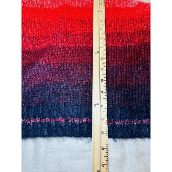 AMERICAN EAGLE Fuzzy Red Ombre Stripe Mock Neck Sweater Women's XS NWT - Picture 10 of 11